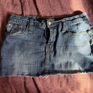 No Boundaries Blue Denim Mini Skirt